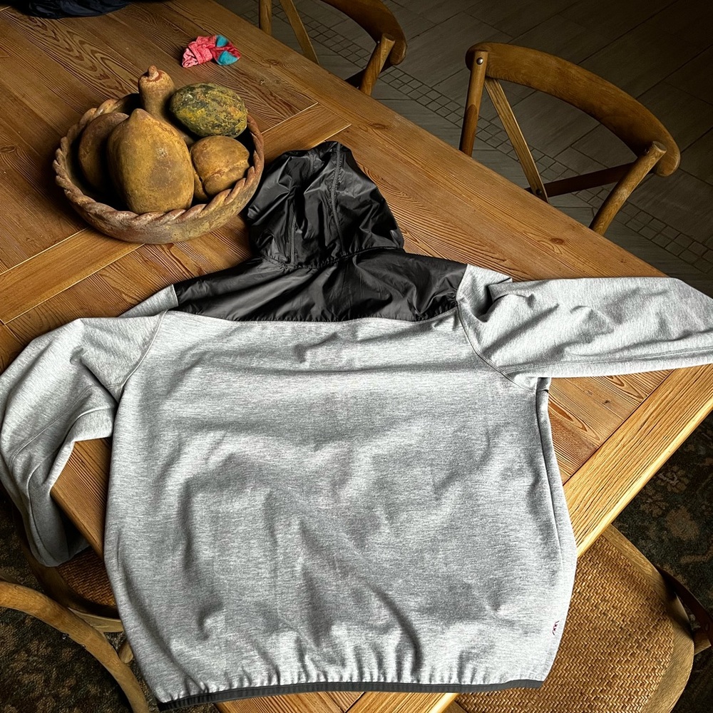 Men's Two-Tone Hooded Sweater - Gray and Black